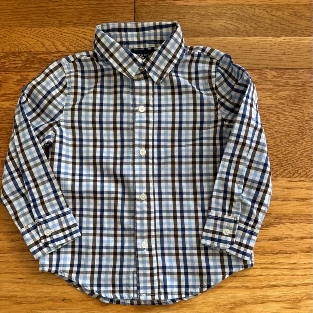 Andy & Evan Navy and White Plaid Shirt